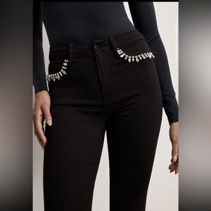 Good American Good Legs Skinny Diamond Jeans | 6 | Black001 | NWT